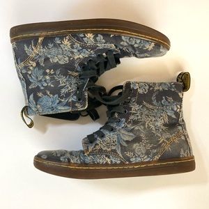 Dr Martens Blue Floral Hackney Shoes